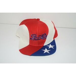 Vintage Pepsi Cola Red White Blue American Flag Snapback Hat Embroidered kati